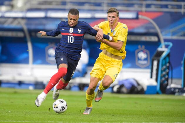 MBAPPE KYLIAN (France) FOOTBALL : France vs Ukraine - Match Amical - Paris 07 10 2020 JBAutissier Panoramic 