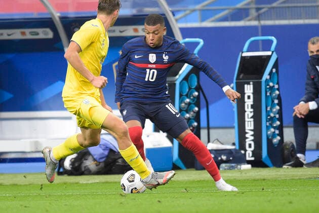 MBAPPE KYLIAN (France) FOOTBALL : France vs Ukraine - Match Amical - Paris 07 10 2020 JBAutissier Panoramic 