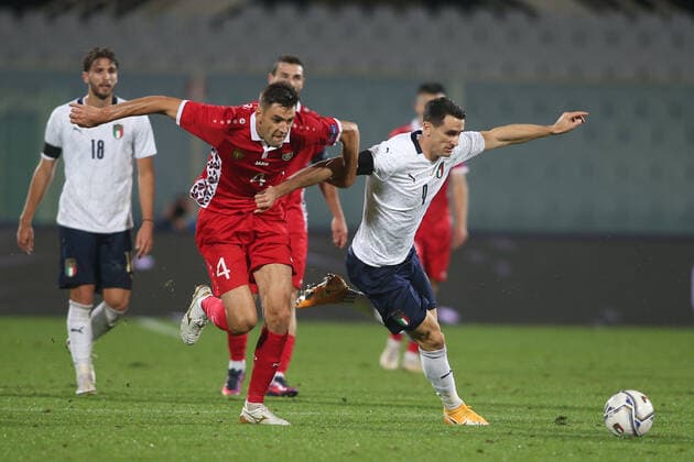 Florence 07 10 2020: Armas (Moldova), KEVIN LASAGNA (ITALY) in action during the friendly match between Italy vs Moldova in Artemio Franchi stadium in Florence.  Copyright: xMarcoxIacobuccix xIPAx xMarcoxIacobuccix 0