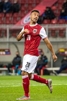 07.10.2020, Woerthersee Stadion, Klagenfurt, AUT, Testspiel, Oesterreich vs Griechenland, waehrend dem Laenderspiel zwischen Oesterreich und Griechenland am 07. Oktober 2020 im Woerthersee Stadion in Klagenfurt. Karim Onisiwo (AUT) during the UEFA Nations League Match between Austria and Greece in Klagenfurt, Austria on 2020 10 07, im Bild Karim Onisiwo (AUT) Karim Onisiwo (AUT) during the international football friendly match between Austria and Greece at the Woerthersee Stadion in Klagenfurt, Austria on 2020 10 07. **** ONLY GER;FRA;ITA;ESP;SUISSE;GBR **** Klagenfurt *** 07 10 2020, Woerthersee Stadium, Klagenfurt, AUT, Test match, Austria vs. Greece, during the international match between Austria and Greece on 07 October 2020 at the Woerthersee Stadium in Klagenfurt Karim Onisiwo AUT during the UEFA Nations League Match between Austria and Greece in Klagenfurt, Austria on 2020 10 07, in the picture Karim Onisiwo AUT Karim Onisiwo AUT during the international football friendly match between Austria and Greece at the Woerthersee Stadium in Klagenfurt, Austria on 2020 10 07 ONLY GER FRA ITA ESP SUISSE GBR Klagenfurt  EP_ang  
