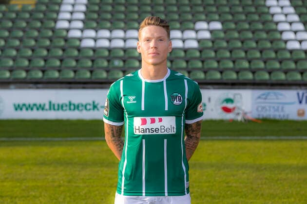 Florian Riedel (Nr. 39, VfB Luebeck); VfB Lübeck, 3. Liga, Porträttermin 2020 2021 Lübeck Schleswig-Holstein Germany Dietmar-Scholze-Stadion an der L Copyright: xAgentur54GradFelixxKoenigx