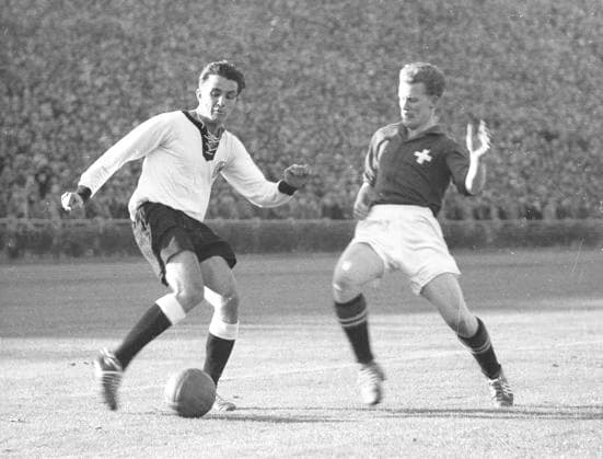 BRD Deutschland - Schweiz 21.11.1956 links Heinz Vollmar (GER)