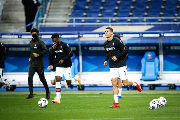 Echauffement - Crsitiano Ronaldo ( Portugal ) - FOOTBALL : France vs Portugal - Ligue des Nations - Saint Denis - 11 10 2020 FedericoPestellini Panoramic 