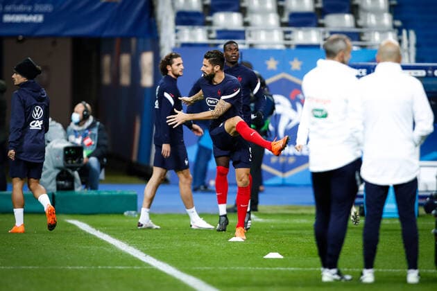Echauffement - Olivier Giroud ( France ) - FOOTBALL : France vs Portugal - Ligue des Nations - Saint Denis - 11 10 2020 FedericoPestellini Panoramic 