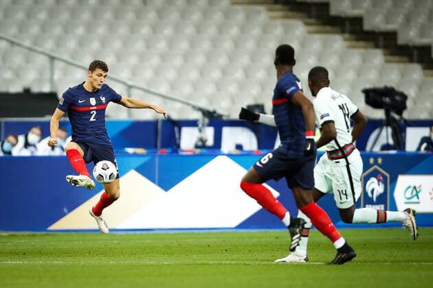 Benjamin Pavard ( 2 - France ) - FOOTBALL : France vs Portugal - Ligue des Nations - Saint Denis - 11 10 2020 FedericoPestellini Panoramic 