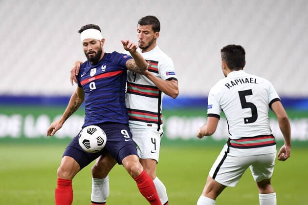 09 OLIVIER GIROUD (FRA) - 04 RUBEN DIAS (POR) FOOTBALL : France vs Portugal - Ligue des Nations - 11 10 2020 FEP Panoramic 