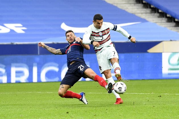 07 CRISTIANO RONALDO (POR) - 21 LUCAS HERNANDEZ (FRA) FOOTBALL : France vs Portugal - Ligue des Nations - 11 10 2020 FEP Panoramic 