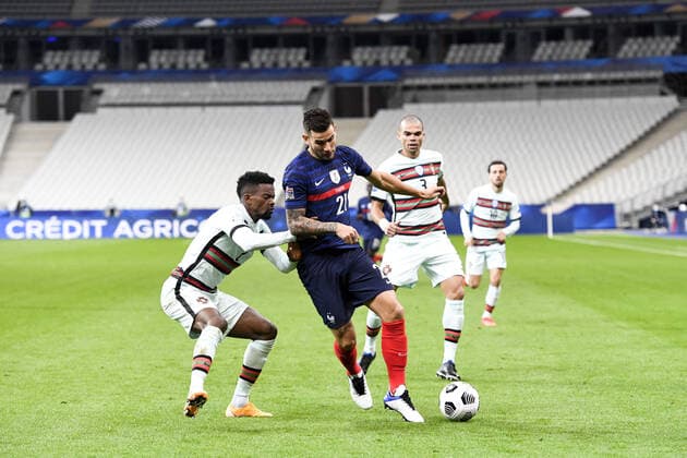 02 NELSON SEMEDO (POR) - 21 LUCAS HERNANDEZ (FRA) FOOTBALL : France vs Portugal - Ligue des Nations - 11 10 2020 FEP Panoramic 