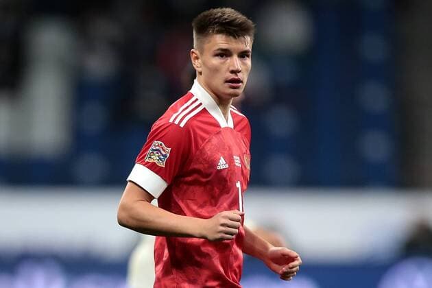 11.10.2020. Russia, Moscow. Nations League soccer match between Russia and Turkey. In picture: Andrey Mostovoy DmitryxGolubovich
