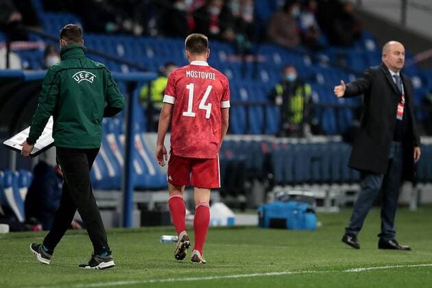 11.10.2020. Russia, Moscow. Nations League soccer match between Russia and Turkey. In picture: Andrey Mostovoy DmitryxGolubovich