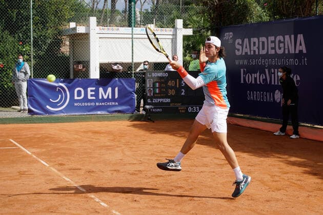 Photo Alessandro Tocco LaPresse October 13, 2020 Santa Margherita di Pula, Cagliari (Italy) Tennis Tennis, Forte Village Sardegna Open In the pic: Giulio Zeppieri (ITA)  Copyright: xToccoxAlessandro LaPressex