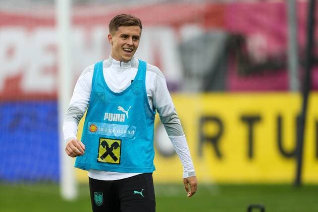 SOCCER - NL, ROU vs AUT, preview PLOIESTI,ROMANIA,13.OCT.20 - SOCCER - UEFA Nations League, OEFB international match, Länderspiel, Nationalmannschaft Romania vs Austria, preview, training Team AUT. Image shows Christoph Baumgartner (AUT). GEPAxpictures xPhilippxBrem