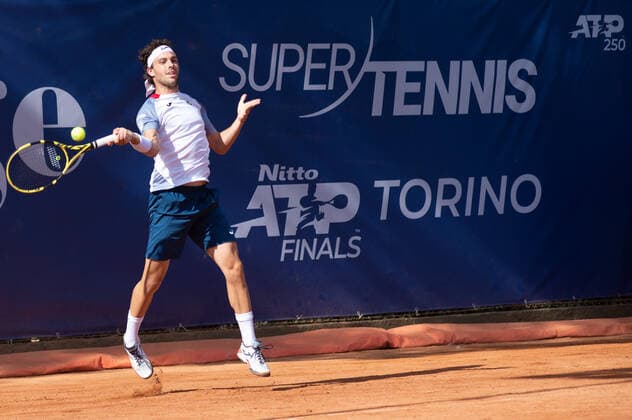 Photo Alessandro Tocco LaPresse October 13, 2020 Santa Margherita di Pula, Cagliari (Italy) Tennis Tennis, Forte Village Sardegna Open In the pic:Marco Cecchinato  Copyright: xToccoxAlessandro LaPressex