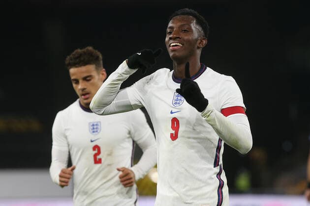 England U21, U 21 v Turkey U21s UEFA EURO, EM, Europameisterschaft,Fussball U21 2020 Qualifiers Eddie Nketiah of England celebrates scoring his sides 2nd goal during the UEFA Euro U21 2020 Qualifiers match at Molineux, Wolverhampton Content Not Available For UK Newspapers Copyright: xPaulxChestertonx FIL-14691-0025
