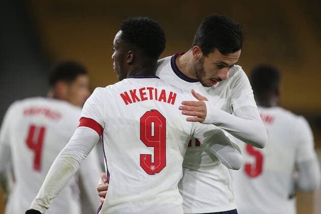 England U21, U 21 v Turkey U21s UEFA EURO, EM, Europameisterschaft,Fussball U21 2020 Qualifiers Eddie Nketiah of England celebrates scoring his sides 2nd goal during the UEFA Euro U21 2020 Qualifiers match at Molineux, Wolverhampton Content Not Available For UK Newspapers Copyright: xPaulxChestertonx FIL-14691-0049