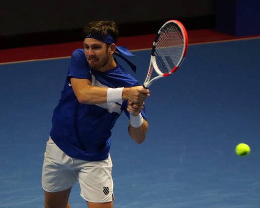 Russian Federation. Saint-Petersburg. SIBUR Arena. International tennis tournament ATP, Tennis Herren St. Petersburg Open By 2020. ATP500. Tennis. Match on October 14, 2020. Match Cameron Norrie - The Miomir Kecmanovic. Tennis player The Miomir Kecmanovic. MaksimxKonstantinov