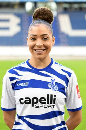 Jorain Baucom ( MSV Duisburg Frauen ). 12.10.2020, Fussball, Frauen Fussball Bundesliga, MSV Duisburg Teampraesentation 2020 21 DFL DFB REGULATIONS PROHIBIT ANY USE OF PHOTOGRAPHS AS IMAGE SEQUENCES AND OR QUASI-VIDEO 12.10.2020, Fussball, Frauen Fussball Bundesliga, MSV Duisburg Teampraesentation 2020 21 Duisburg Copyright: xThomasxThienelx Eibner-Pressefotox EP_ttl