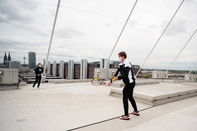 bett1HULKS INDOORS 2020, Köln, Cologne. Photoshooting on the rooftop of the Lanxess Arena with bett1HULKS INDOORS players Andy Murray (GBR) and Alexander Zverev (GER) bett1HULKS INDOORS