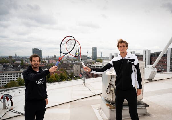 bett1HULKS INDOORS 2020, Köln, Cologne. Photoshooting on the rooftop of the Lanxess Arena with bett1HULKS INDOORS players Andy Murray (GBR) and Alexander Zverev (GER) bett1HULKS INDOORS
