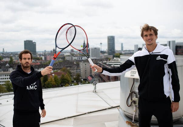 bett1HULKS INDOORS 2020, Köln, Cologne. Photoshooting on the rooftop of the Lanxess Arena with bett1HULKS INDOORS players Andy Murray (GBR) and Alexander Zverev (GER) bett1HULKS INDOORS
