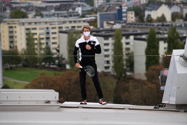 bett1HULKS INDOORS 2020, Köln, Cologne. Photoshooting on the rooftop of the Lanxess Arena with bett1HULKS INDOORS players Andy Murray (GBR) and Alexander Zverev (GER) bett1HULKS INDOORS