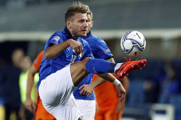 Bergamo - Ciro Immobile of Italy during the UEFA Nations League match between Italy and the Netherlands at the Stadium Atleti Azzurri d Italia on October 14, 2020 in Bergamo, Italy. ANP KOEN VAN WEEL UEFA Nations League qualifier 2020 2021 xVIxANPxSportx xxANPxIVx