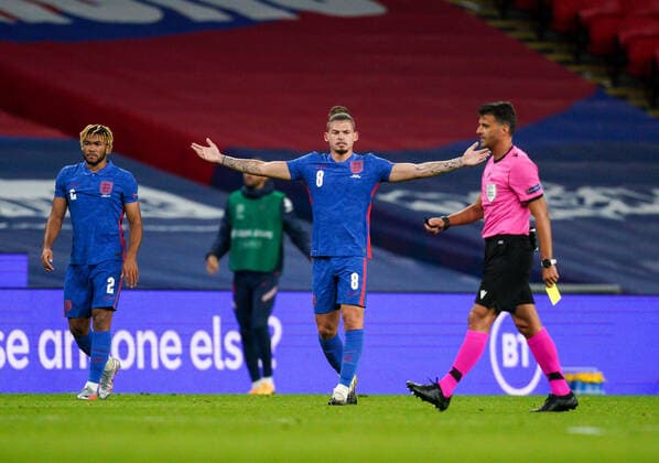 Kalvin Phillips (Leeds United) of England during the UEFA Nations League match played behind closed doors due to the current government Covid-19 rules within sports venues between England and Denmark at Wembley Stadium, London, England on 14 October 2020. Copyright: xAndyxRowlandx PMI-3658-0061