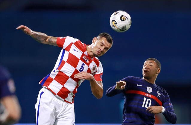 Croatia v France - UEFA Nations League Dejan Lovren of Croatia and Kylian Mbappe of France during the UEFA Nations League group stage match between Croatia and France at Maksimir Stadium on October 14, 2020 in Zagreb, Croatia. SanjinxStrukic PIXSELL