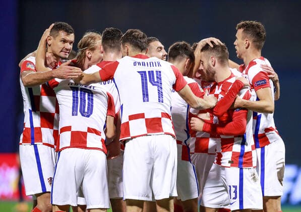 Croatian players celebrates FOOTBALL : Croatie vs France - UEFA Ligue des Nations - Zagreb - 14 10 2020 Panoramic NikolaKrstic 