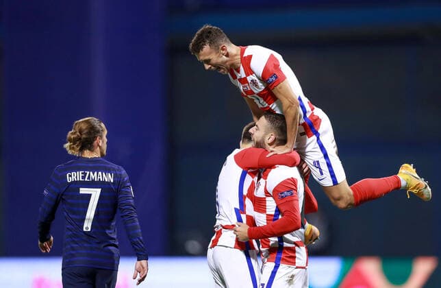 Croatian players celebrates FOOTBALL : Croatie vs France - UEFA Ligue des Nations - Zagreb - 14 10 2020 Panoramic NikolaKrstic 