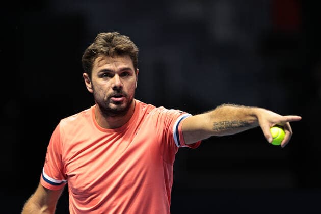ST PETERSBURG, RUSSIA - OCTOBER 14: Stan Wawrinka during the ATP, Tennis Herren St. Petersburg Open on October 14, 2020 at Sibur Arena in Saint Petersburg, Russia. (Photo by Anatoliy Medved Icon Sportswire) TENNIS: OCT 14 St Petersburg Open Icon201014114