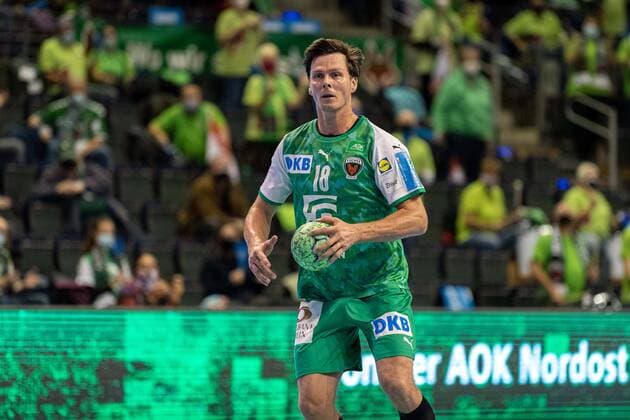 Handball Berlin 15.10.2020 Saison 2020 2021 1. Bundesliga HBL Füchse Berlin - TSV Hannover-Burgdorf Hans Lindberg (Füchse Berlin, No.18)
