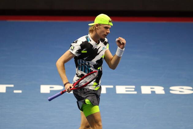 Russian Federation. Saint-Petersburg. SIBUR Arena. International tennis tournament ATP, Tennis Herren St. Petersburg Open By 2020. ATP500. Tennis. Match on October 16, 2020. Match Stan Wawrinka - Denis Shapovalov. Tennis Player Denis Shapovalov. MaksimxKonstantinov