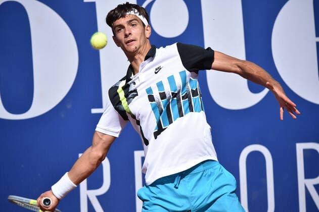 Photo Alessandro Tocco LaPresse October 17, 2020 Santa Margherita di Pula, Cagliari (Italy) Tennis Tennis, Forte Village Sardegna Open In the pic:Lorenzo Musetti  Copyright: xToccoxAlessandro LaPressex