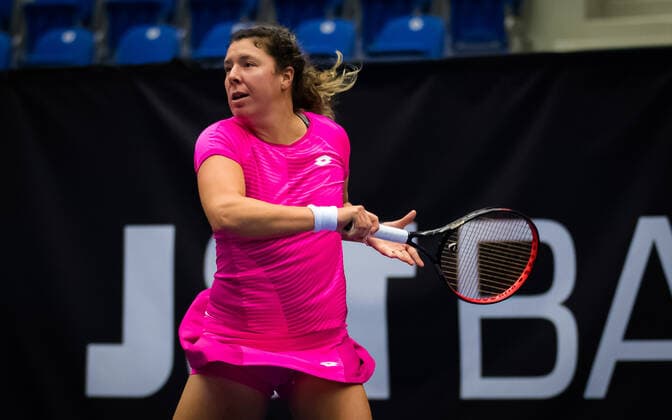 October 17, 2020, Ostrava, CZECH REPUBLIC: Anna-Lena Friedsam of Germany in action during the first qualifications round at the 2020 J&T Banka Ostrava Open WTA, Tennis Damen Premier tennis tournament against Jil Teichmann of Switzerland Ostrava CZECH REPUBLIC - ZUMAa181 20201017_zaa_a181_080 Copyright: xRobxPrangex