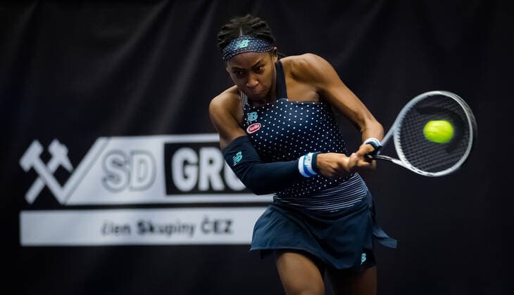 October 17, 2020, Ostrava, CZECH REPUBLIC: Cori Gauff of the United States in action during the first qualifications round at the 2020 J&T Banka Ostrava Open WTA, Tennis Damen Premier tennis tournament Ostrava CZECH REPUBLIC - ZUMAa181 20201017_zaa_a181_140 Copyright: xRobxPrangex