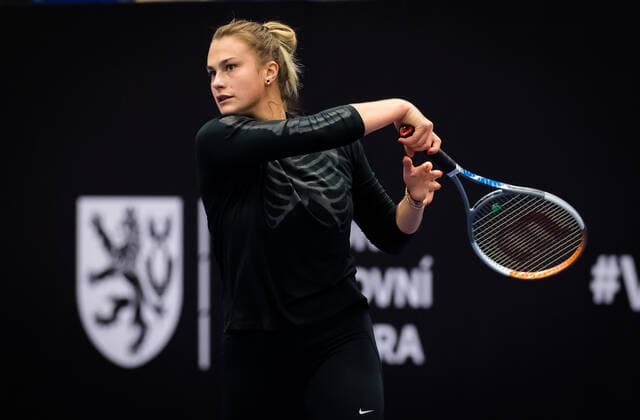 October 17, 2020, Ostrava, CZECH REPUBLIC: Aryna Sabalenka of Belarus during practice at the 2020 J&T Banka Ostrava Open WTA, Tennis Damen Premier tennis tournament Ostrava CZECH REPUBLIC - ZUMAa181 20201017_zaa_a181_141 Copyright: xRobxPrangex