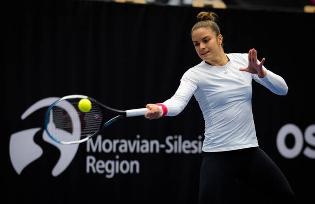 October 17, 2020, Ostrava, CZECH REPUBLIC: Maria Sakkari of Greece during practice at the 2020 J&T Banka Ostrava Open WTA, Tennis Damen Premier tennis tournament Ostrava CZECH REPUBLIC - ZUMAa181 20201017_zaa_a181_315 Copyright: xRobxPrangex