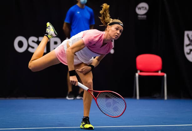 October 18, 2020, Ostrava, CZECH REPUBLIC: Marie Bouzkova of the Czech Republic in action during the second qualifications round at the 2020 J&T Banka Ostrava Open WTA, Tennis Damen Premier tennis tournament against Daria Kasatkina of Russia Ostrava CZECH REPUBLIC - ZUMAa181 20201018_zaa_a181_098 Copyright: xRobxPrangex