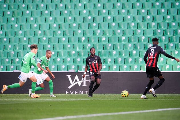 23 JORDAN LOTOMBA (NICE) FOOTBALL : Saint Etienne vs Nice - Ligue 1 Uber Eats - 18 10 2020 FEP Panoramic 