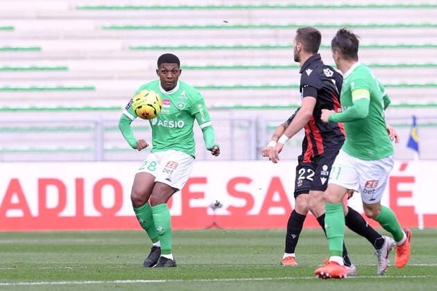 28 ZAYDOU YOUSSOUF (ASSE) FOOTBALL : Saint Etienne vs Nice - Ligue 1 Uber Eats - 18 10 2020 FEP Panoramic 