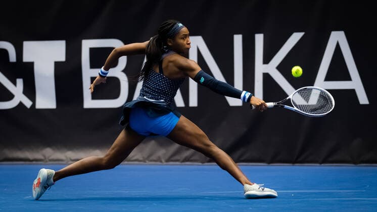 October 18, 2020, Ostrava, CZECH REPUBLIC: Cori Gauff of the United States in action during the second qualifications round at the 2020 J&T Banka Ostrava Open WTA, Tennis Damen Premier tennis tournament against Irina-Camelia Begu of Romania Ostrava CZECH REPUBLIC - ZUMAa181 20201018_zaa_a181_132 Copyright: xRobxPrangex