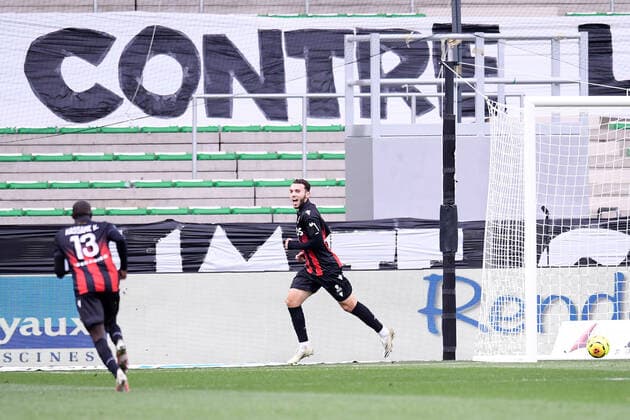 jOIE - 11 AMINE GOUIRI (NICE) FOOTBALL : Saint Etienne vs Nice - Ligue 1 Uber Eats - 18 10 2020 FEP Panoramic 