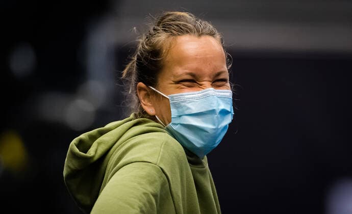 October 18, 2020, Ostrava, CZECH REPUBLIC: Barbora Strycova of the Czech Republic during practice at the 2020 J&T Banka Ostrava Open WTA, Tennis Damen Premier tennis tournament Ostrava CZECH REPUBLIC - ZUMAa181 20201018_zaa_a181_185 Copyright: xRobxPrangex