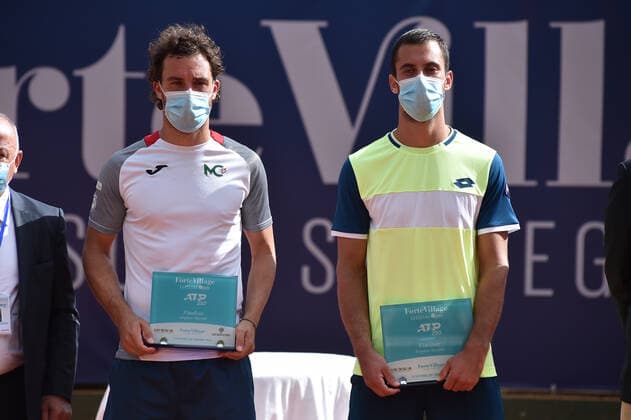 Photo Alessandro Tocco LaPresse October 18, 2020 Santa Margherita di Pula, Cagliari (Italy) Tennis Tennis, Forte Village Sardegna Open In the pic:Laslo Djere, Marco Cecchinato  Copyright: xToccoxAlessandro LaPressex