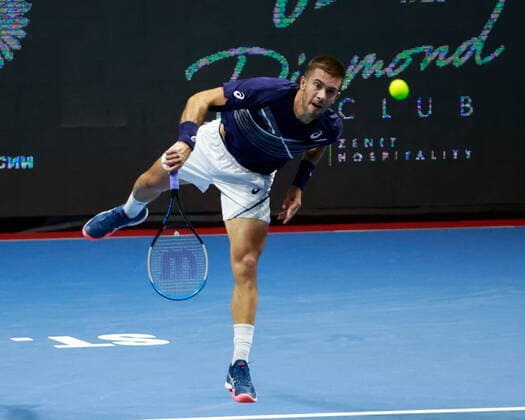 Russian Federation. Saint-Petersburg. SIBUR Arena. International tennis tournament ATP, Tennis Herren St. Petersburg Open By 2020. The final. ATP500. Tennis. Match on October 18, 2020. Match Andrey Rublev - Borna Chorich. Tennis Player Borna Chorich. MaksimxKonstantinov
