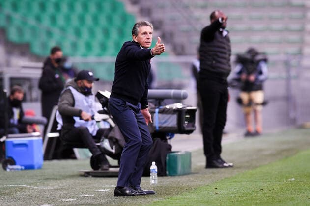 CLAUDE PUEL (ENTRAINEUR SAINT ETIENNE) FOOTBALL : Saint Etienne vs Nice - Ligue 1 Uber Eats - 18 10 2020 FEP Panoramic 