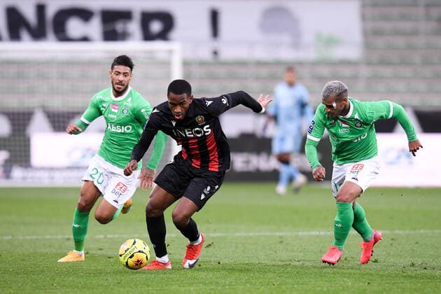07 MYZIANE MAOLIDA (NICE) FOOTBALL : Saint Etienne vs Nice - Ligue 1 Uber Eats - 18 10 2020 FEP Panoramic 
