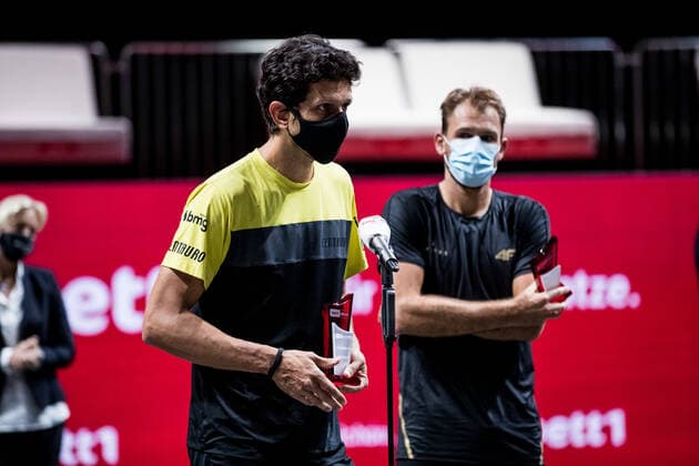 bett1HULKS Indoors - ATP, Tennis Herren 250; Koeln, 18.10.2020 Marcelo MELO (BRA) bei der Siegerehrung bett1HULKS Indoors - ATP 250 am 18.10.2020 in Koeln (LANXESSarena), Deutschland Copyright: xBEAUTIFULxSPORTS Wunderlx