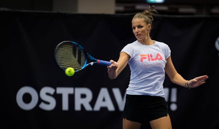October 19, 2020, Ostrava, CZECH REPUBLIC: Karolina Pliskova of the Czech Republic during practice at the 2020 J&T Banka Ostrava Open WTA, Tennis Damen Premier tennis tournament Ostrava CZECH REPUBLIC - ZUMAa181 20201019_zaa_a181_107 Copyright: xRobxPrangex